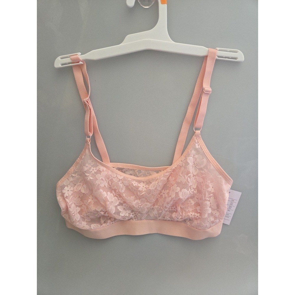 NEW Target Pink Lace Bralette Women's Size M Wireless‎ Bra Soft Stretch Lounge